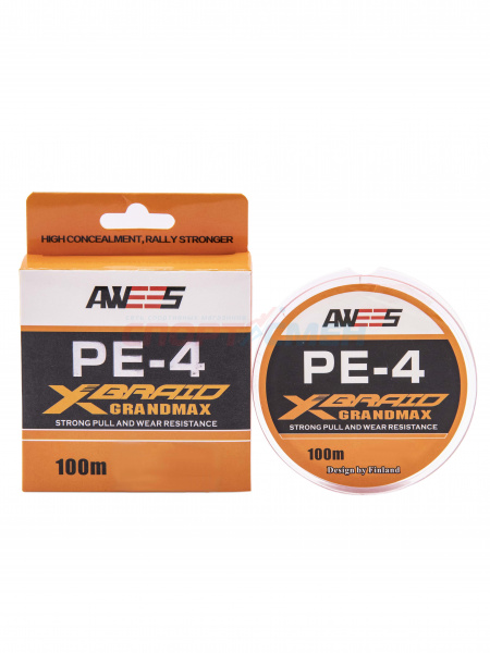 Шнур плетёный AWEES PE-4 Orange 100м.