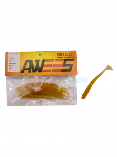 Приманка силиконовая AWEES Stick 3.5" (уп.7шт) цв.горчица