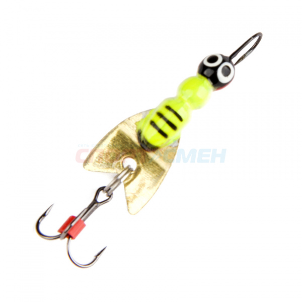 Блесна зимняя ПИРС Муха Оса с 1 кр.+тройник 2,6г