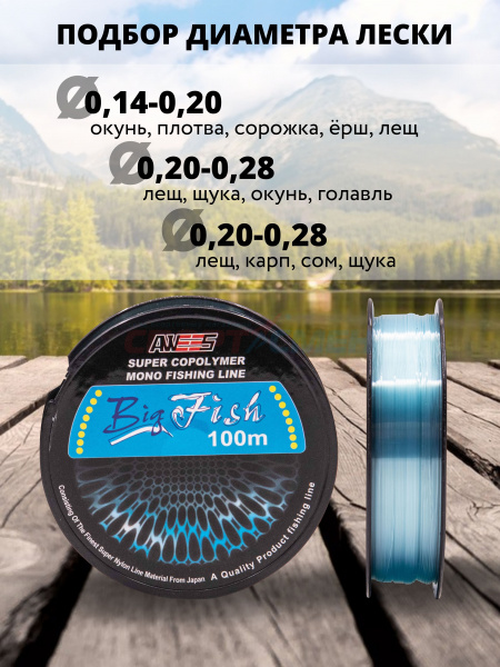 Леска BIG Fish голубая 100м